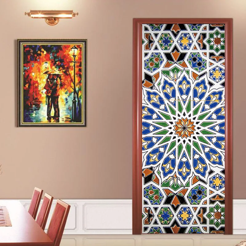 Красочные очки религиозная тема настенные наклейки на дверь Спальня украшение дома плакат ПВХ водонепроницаемые наклейки на дверь наклейка