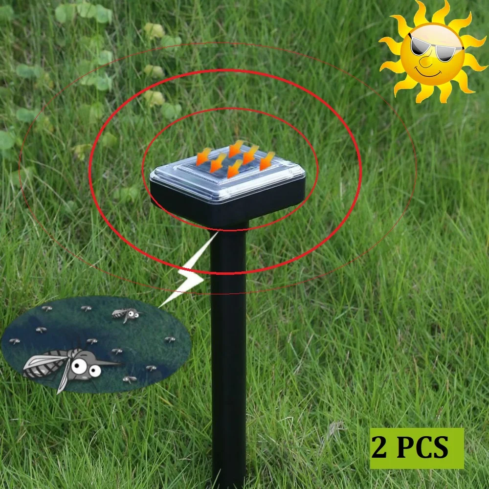 

2pcs Eco-Friendly Solar Power Ultrasonic Gopher Mole Snake Mouse Pest Reject Repeller Control for Garden Yard