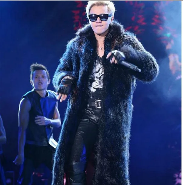 Furry Black Winter Men's Long Style Faux Fur Coat 2019 Thicken Mink Jacket Turn-down Collar Plus Size Overcoats XL667 | Мужская