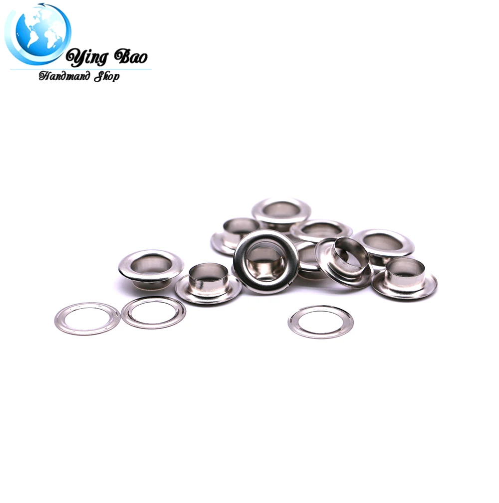 50sets/pack(Outer diameter)20.5mm (eyelets)12mm (high)6mm grommet metal silver grommets Q-03