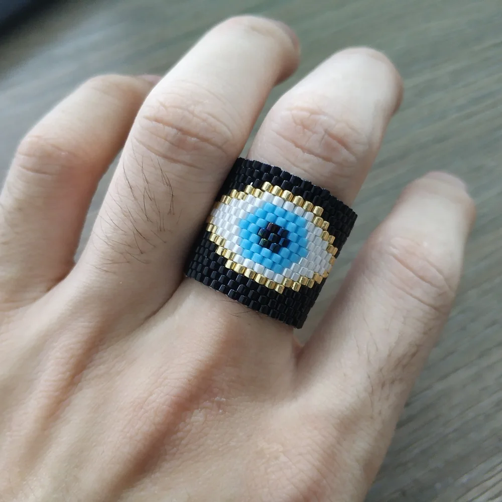 

Go2boho Evil Eye Rings MIYUKI Ring Men Women 2019 Jewelry Summer Anillos Turkish Evil Eye Ring Anillos Mujer Handmade Loom Gift