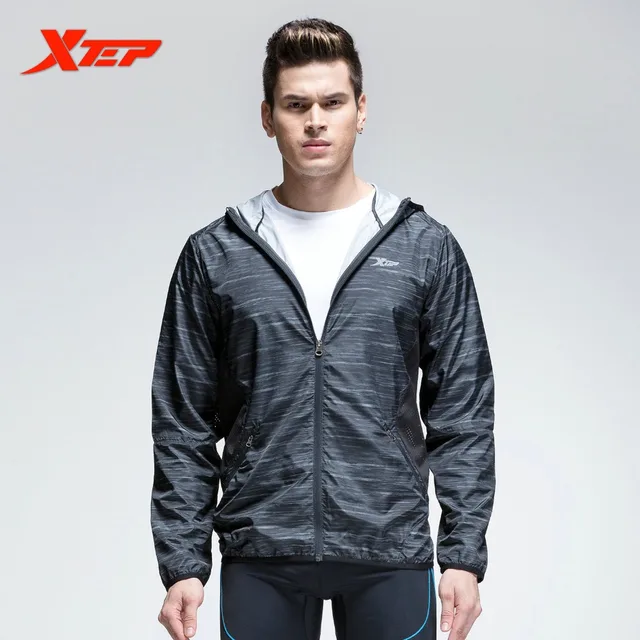 XTEP Mens Sport Jacket Zipper Hooded Athletic Suits For Men Running T XTEP Mens Sport Jacket Zipper Hooded Athletic Suits For Men Running T