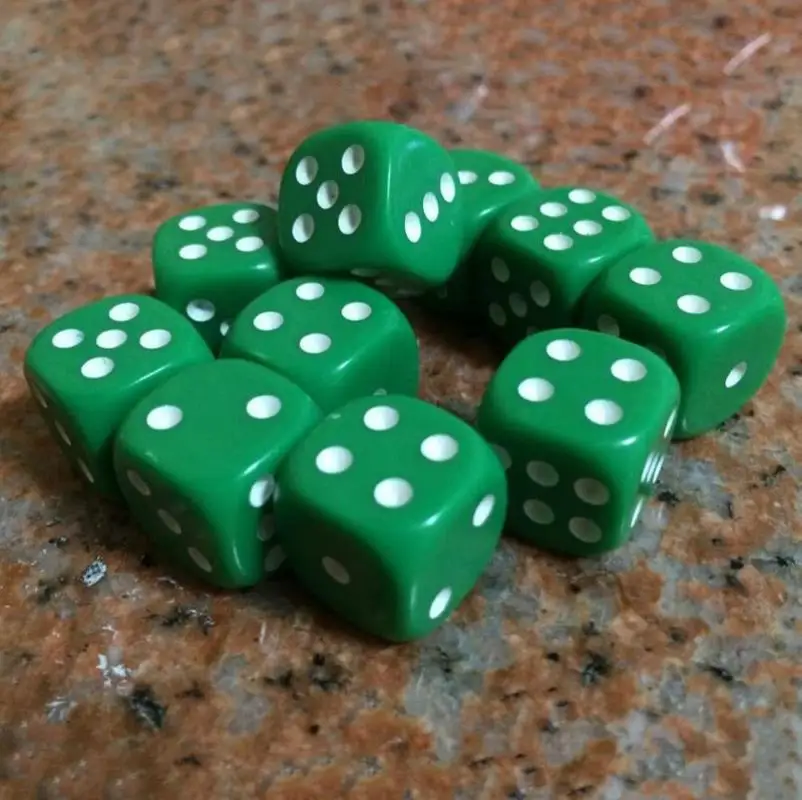 10Pcs New Arrival Funny 16mm Acrylic Round Corner Dice 6 sided Die Portable Table Games Party Family Kids Tool Dice