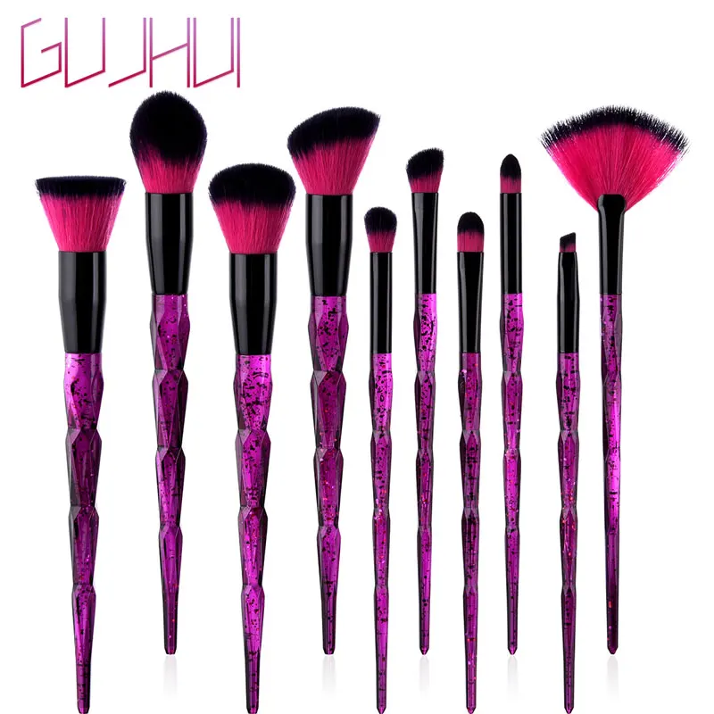 

10Pcs Makeup Brushes Set Rainbow Starry sky Make Up Brush Rhinestone Tools Foundation Eye Lip Concealer Face Unicorn Brush Kit