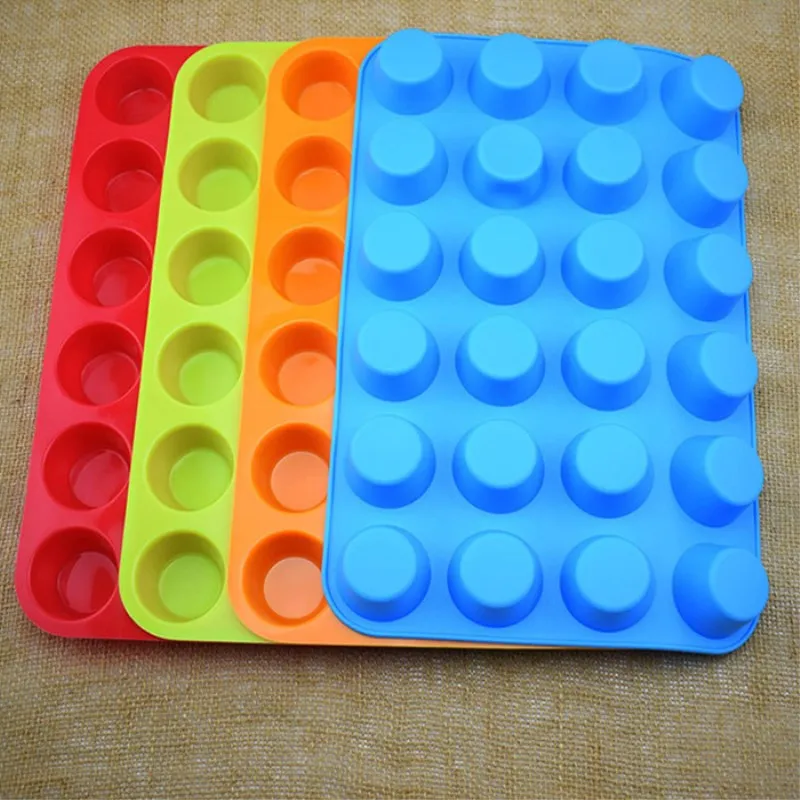 

24 Lattices Silicone Mini Cake Bakeware Fondant Cupcake Decorating Cake mold Cookies Muffin chocolate Tools Kitchen baking tools