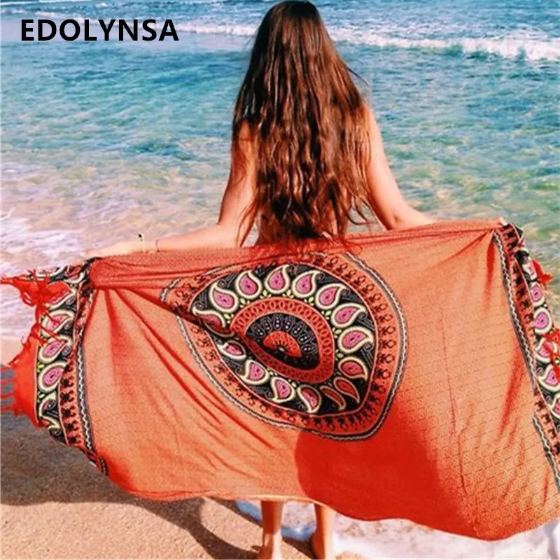 

Print Beach Cover-Up Beach Mat Towel With Tassel Swimsuit Cover Up Round Bikini Cover Up Bikini Coverup Swimwear #G30