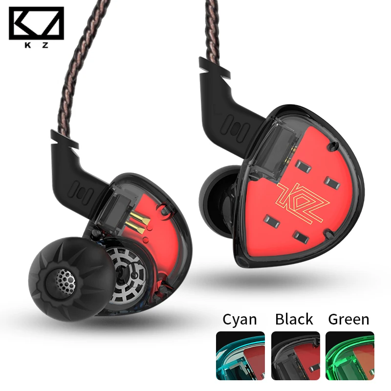 

KZ ES4 In Ear Monitors Armature And Dynamic Hybrid Headset Ear Earphone Earbuds HiFi Bass Noise Cancelling Ear Hooks Headphones