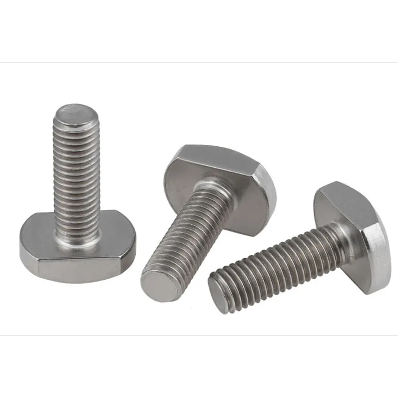 

304 Stainless Steel T-Bolt T-Slot Bolt T-Shaped Platen Screw GB3 M6 10 Pcs