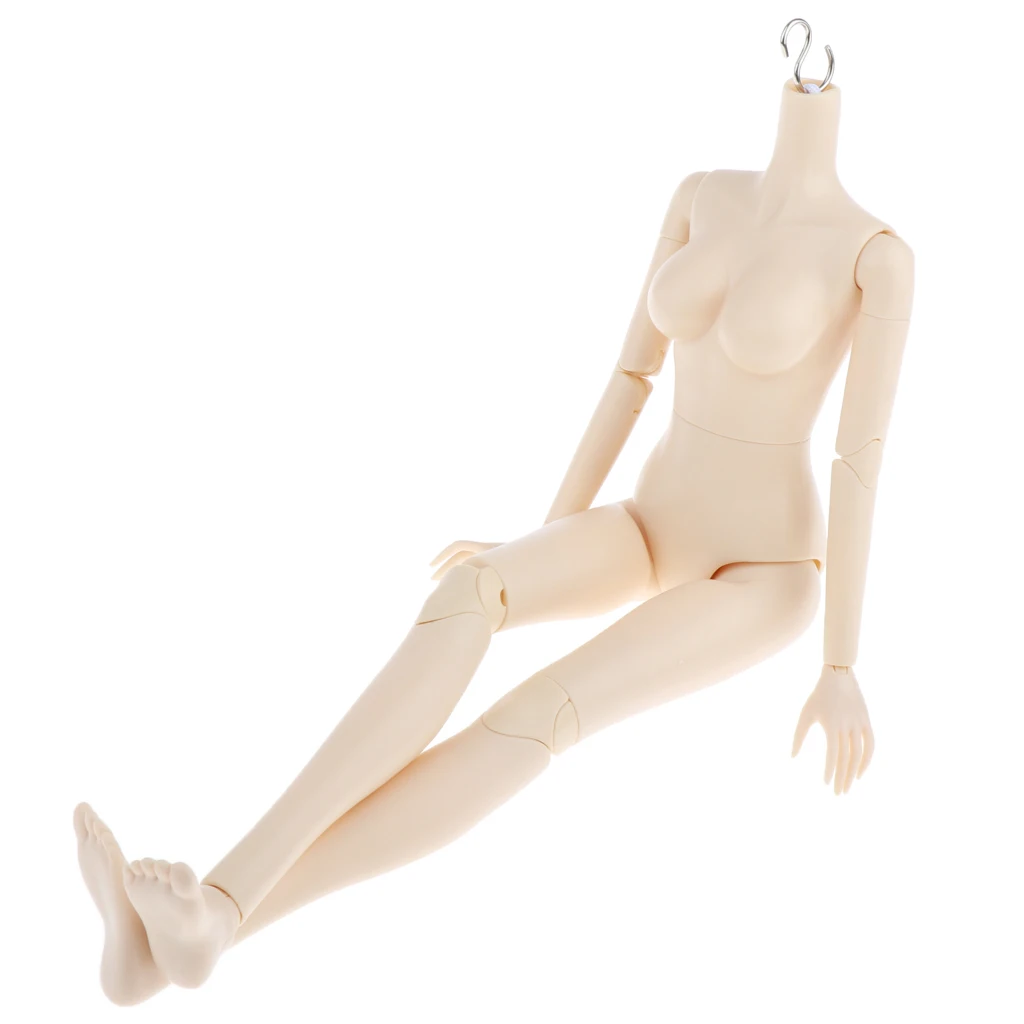 Flexible 16 Joints 1/4 BJD SD Modern Girl Naked Body without Head Normal Skin, for OB Kurhn Doll Custom Use - Large Breast