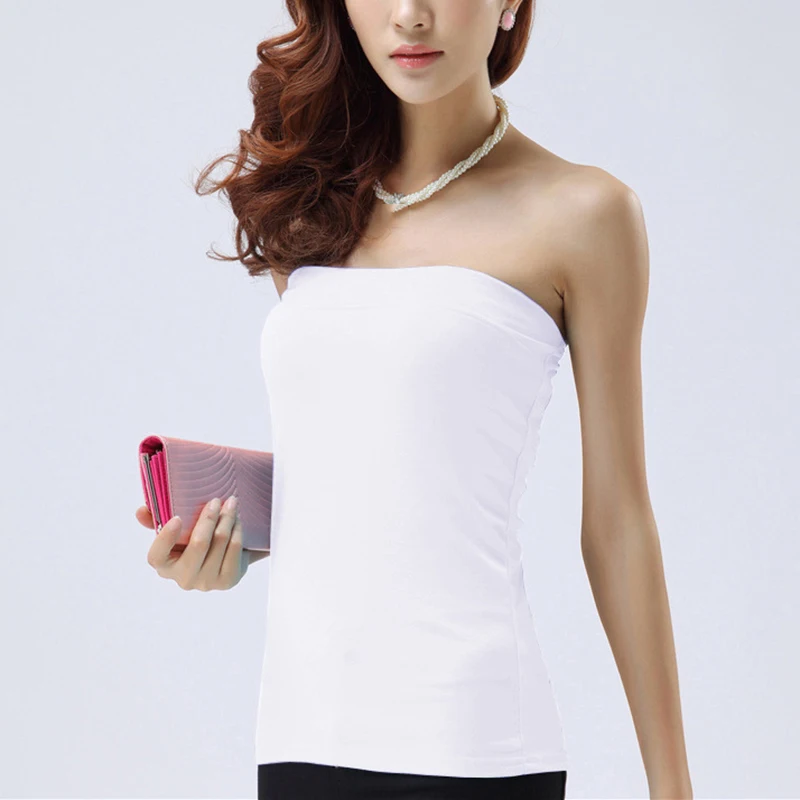

Sexy Women Strapless Intimates Solid Leopard Summer Soft Modal Tube Tops Female Backless Off Shoulder Camis Women Slim Tops