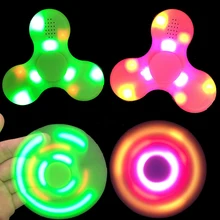 Непоседа Spinner + Bluetooth Динамик СВЕТОДИОДНЫЕ игрушки Три Непоседа EDC Руки Счетчик анти-стресс Люминесцентные Для взрослых Детские веселые 2017