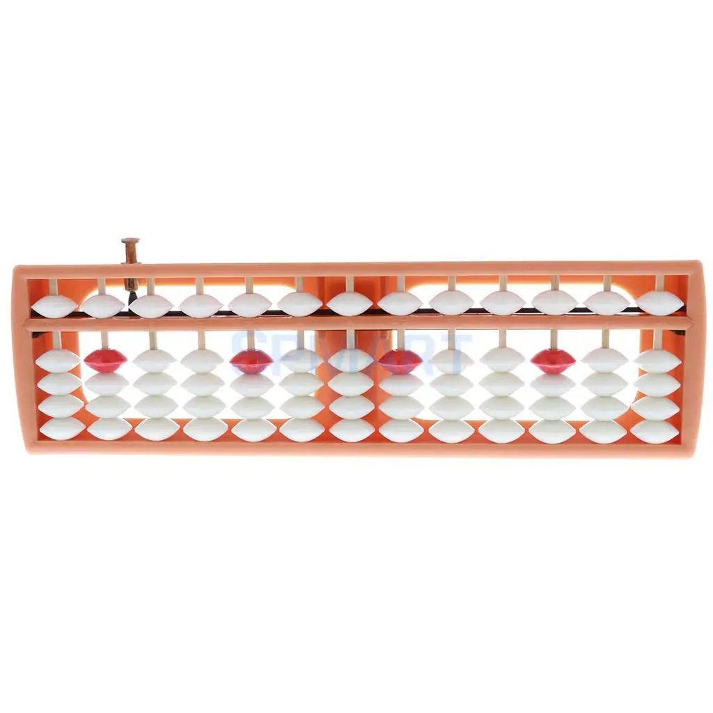 

13 Rods White Beads Soroban Abacus Arithmetic Number Counting Educational Toy