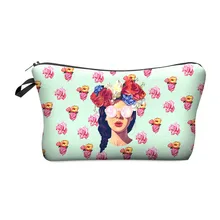 Hipster girl 3D Printing Makeup Bags organizer Cosmetic bag women Pouchs For Travel Ladies neceser make up bag pencil case
