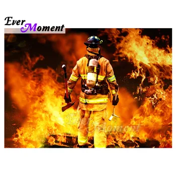 

Ever Moment Diamond Painting Handmade Fireman Fire Hero Full Square Drill Picture Of Rhinestone Diamond Embroidery 3F1640