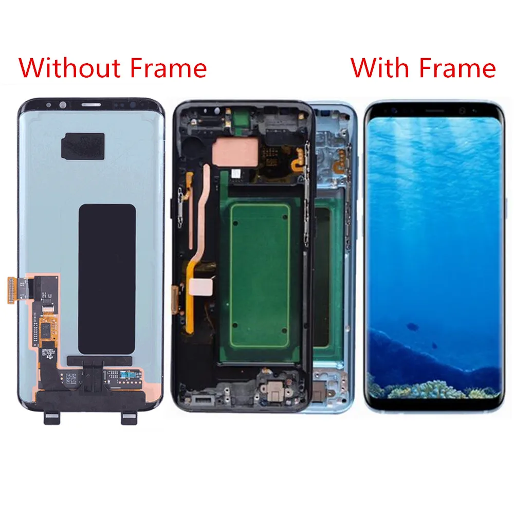

5.8 Inch AMOLED For Samsung Galaxy S8 G950U/G950A/G950V/G950T LCD Screen and Digitizer Assembly With Front Housing Replacement!!