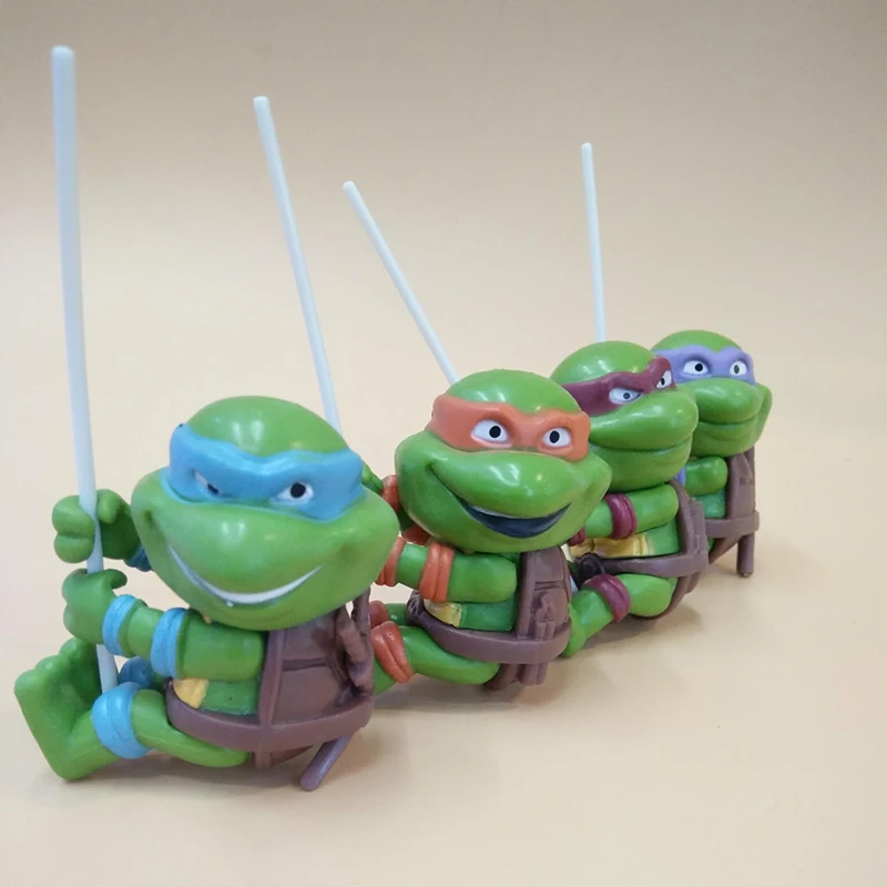 

Cartoon Series 4pcs/set Mini Terror Climbing Turtles Europe America Style Anime Action Figure Dolls Children Toys