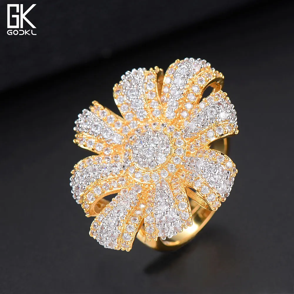 GODKI Luxury Cubic Zircon Crystal CZ Jewelry Sets For Women Wedding African Bridal Bangle Ring Set aretes de mujer modernos 2018