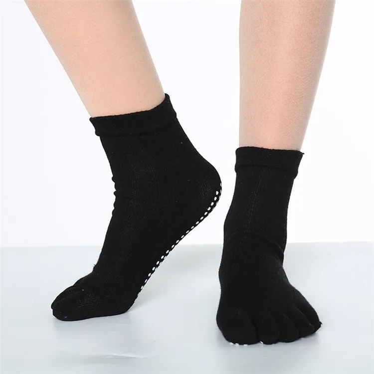 Носки с полными носками Нескользящие нескользящие носки для пилатеса прочные хлопковые носки для танцев однотонные носки с буквенным принтом