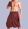 Men Nightwear Sexy Pajamas Sleep Bottoms Microfiber Culottes Bathrobe With Towel Short Pants Soft Side Split