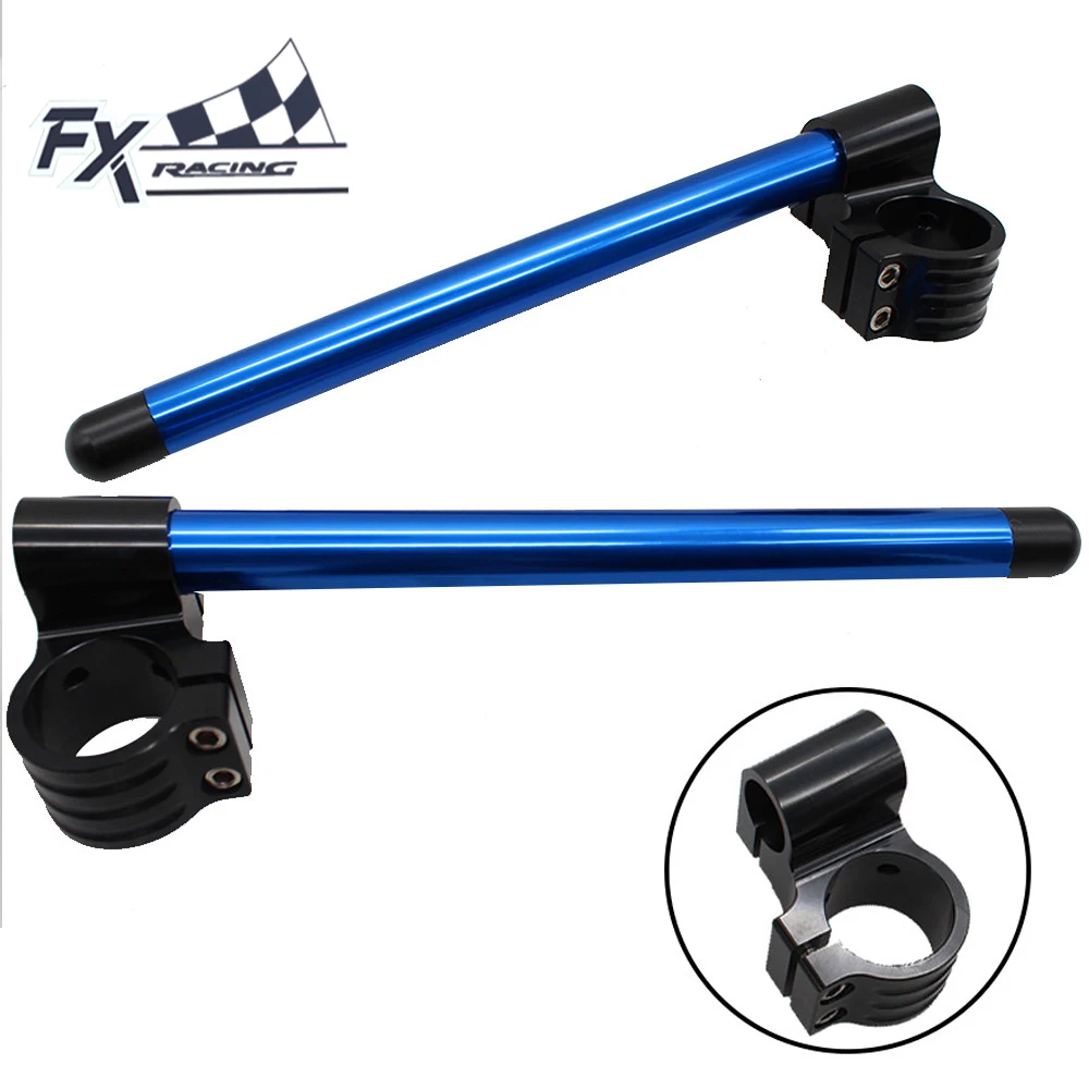 

Universal 31mm - 54mm CNC Adjustable Motorcycle Riser Clip On Ones Handlebar Fork Handle Bar 31mm 33mm 35mm 36mm 41mm 52mm Blue