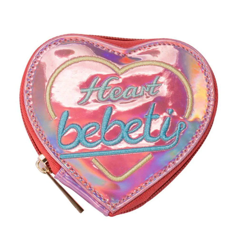 

XINIU Women Wallets Zippers Letter Printing Ladies Handbag Candy Colors Short Heart Shape Standered Female Bags Torebki Damskie