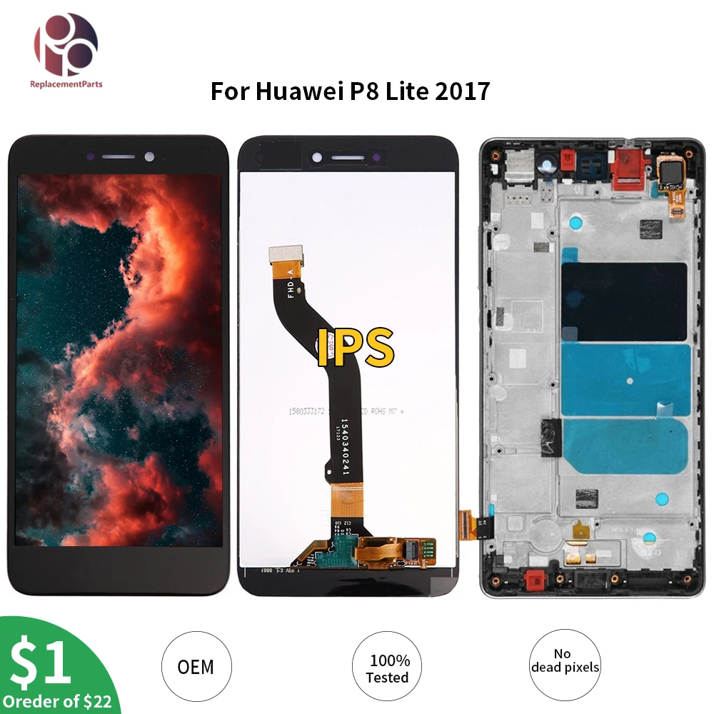 

OEM Quality LCD with Frame for HUAWEI P8 Lite 2017 Lcd Digitizer Display Screen Replacement For Huawei P8 Lite ALE-L21 Assembly