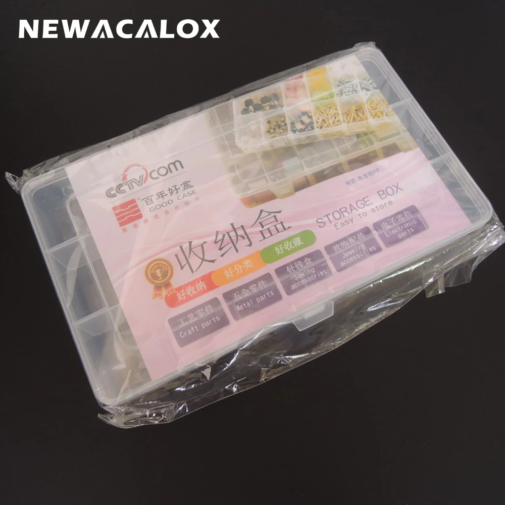 NEWACALOX пластиковый ящик для инструментов прозрачный ящик для хранения электронных компонентов шкатулка SMD металлические детали винтовой контейнер DIY инструмент