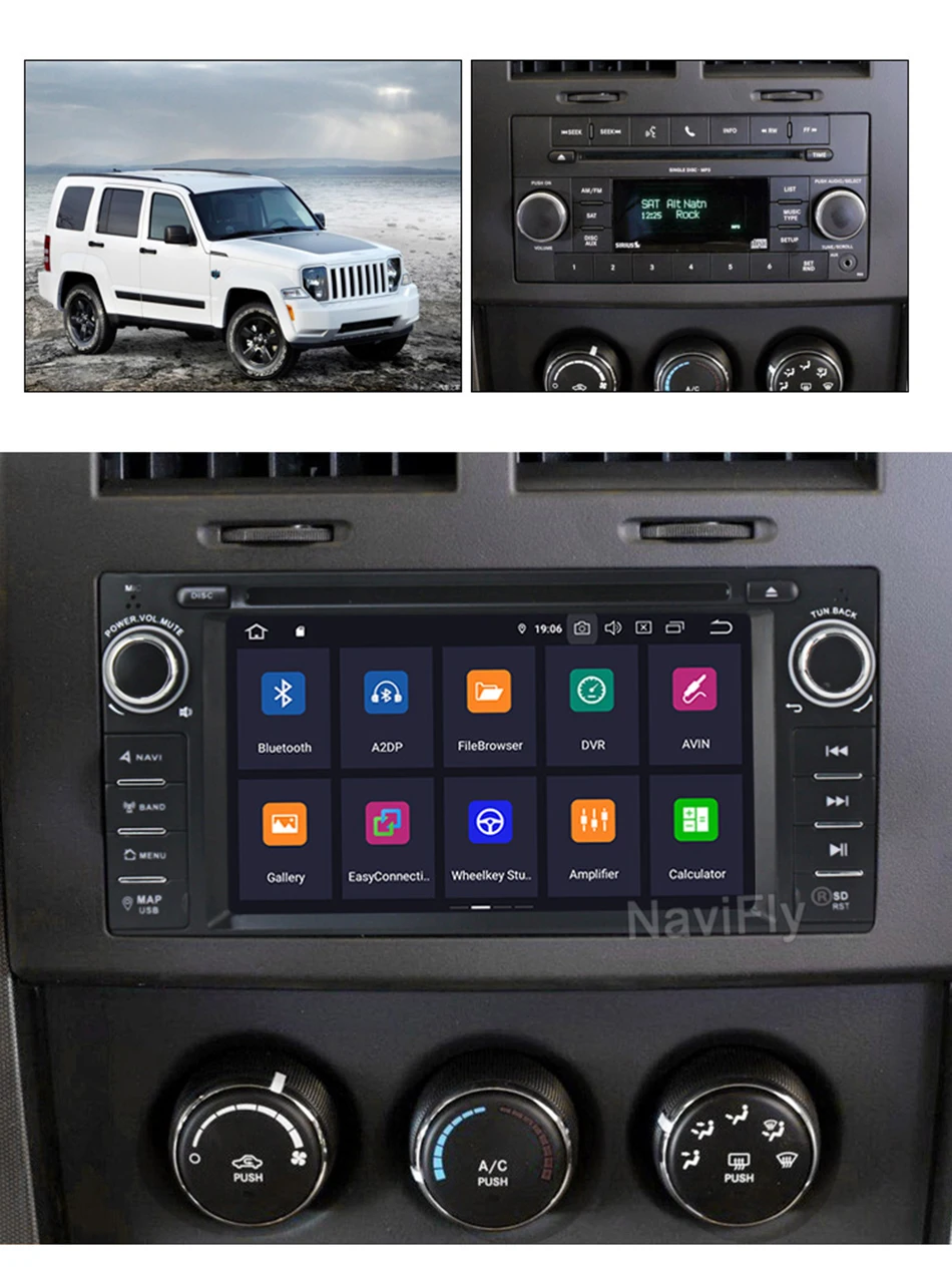 Cheap NaviFly IPS+DSP Android 9.0 Car dvd radio for Jeep grand wrangler patriot compass journey Commander Chrysler 2GB GPS multimedia 3