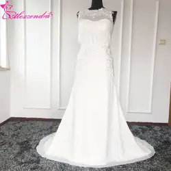 Vestido De Noiva длинное пляжное шифон Белый Простой свадебное платье аппликация Винтаж свадебные платья