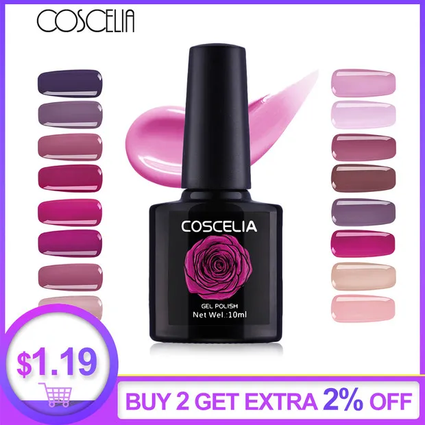 

COSCELIA 10ml Semi Permanent UV Gel Nail Polish Long-lasting Soak Off Gel Varnish Nail Polish Lacquer All For Nail Art Manicure