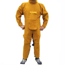 Сварочная защитная одежда из воловьей кожи, спилок, огнестойкие фартуки сварщика с длинным рукавом, обертки для ног, рабочая одежда для безопасности