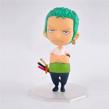 

10CM Japan Anime Action Figure Zero ONE PIEC Mini Small Roronoa Zoro Childhood VER PVC Model Collection Cute Doll Brinquedos