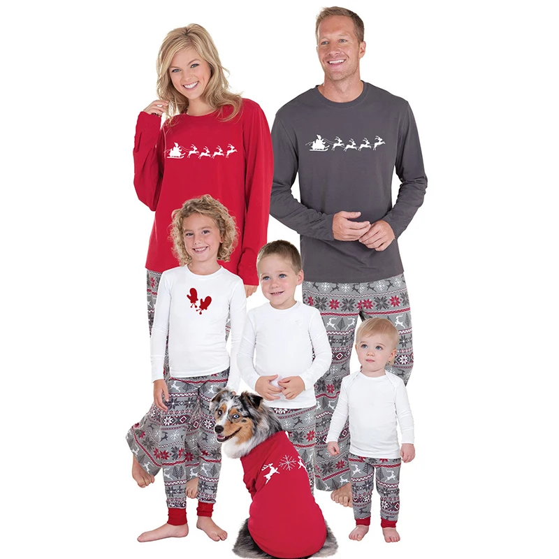 

Hot family christmas pajamas family look Xmas pjs kids adults matching outfits pyjama famille casual sleepwear nightwear set new