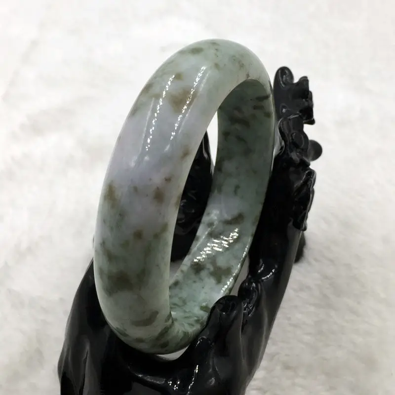 

02111 Certified Grade A Natural Lavender Green Jadeite Jade Bracelet Bangle