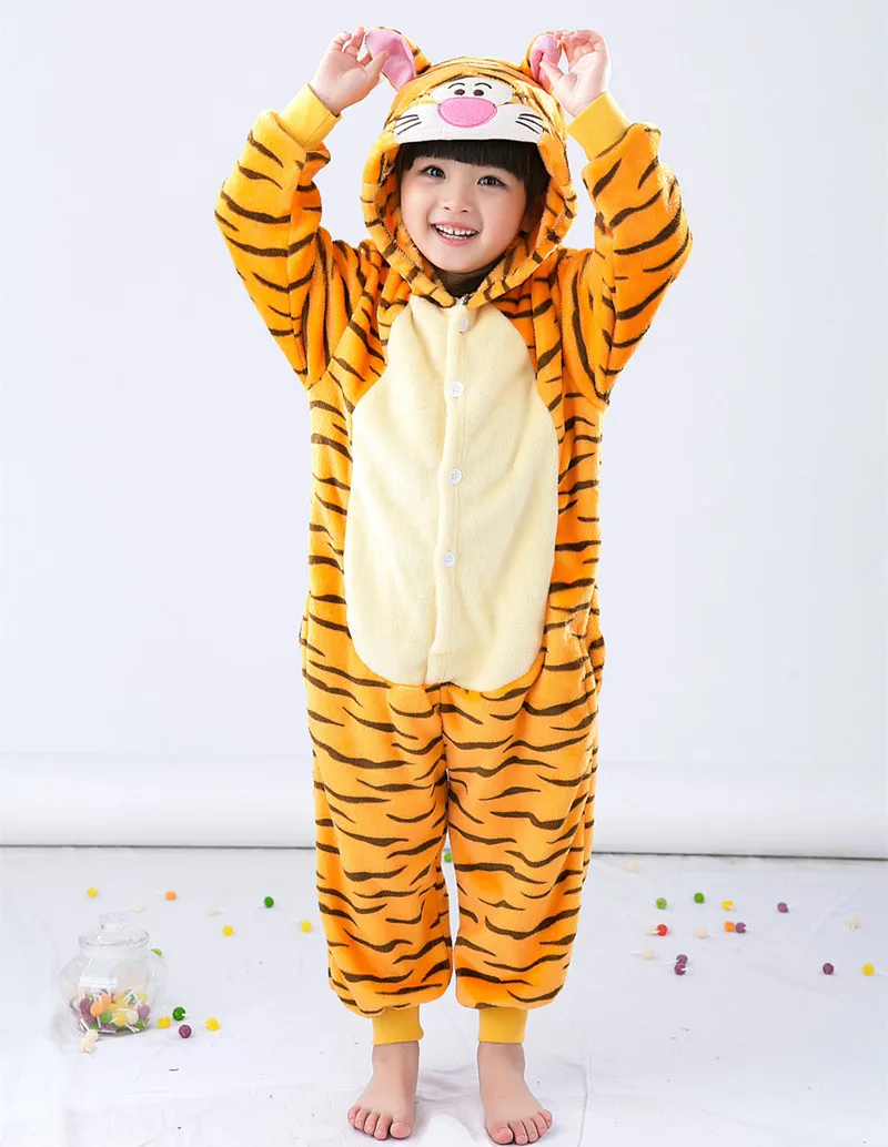 Cartoon Animal Onesies Costume Tiger Costumes for Children, Kids Pajamas Jumpsuit Hoodies Sleepwear (Slipper not included) Cartoon Animal Onesies Costume Tiger Costumes for Children, Kids Pajamas Jumpsuit Hoodies Sleepwear (Slipper not included)