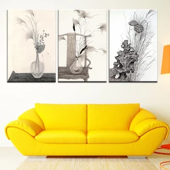 

Canvas Painting Abstract art flower painting 3 Pieces Nordic Wall Art Painting Modular Wallpapers Poster Print Home Decor