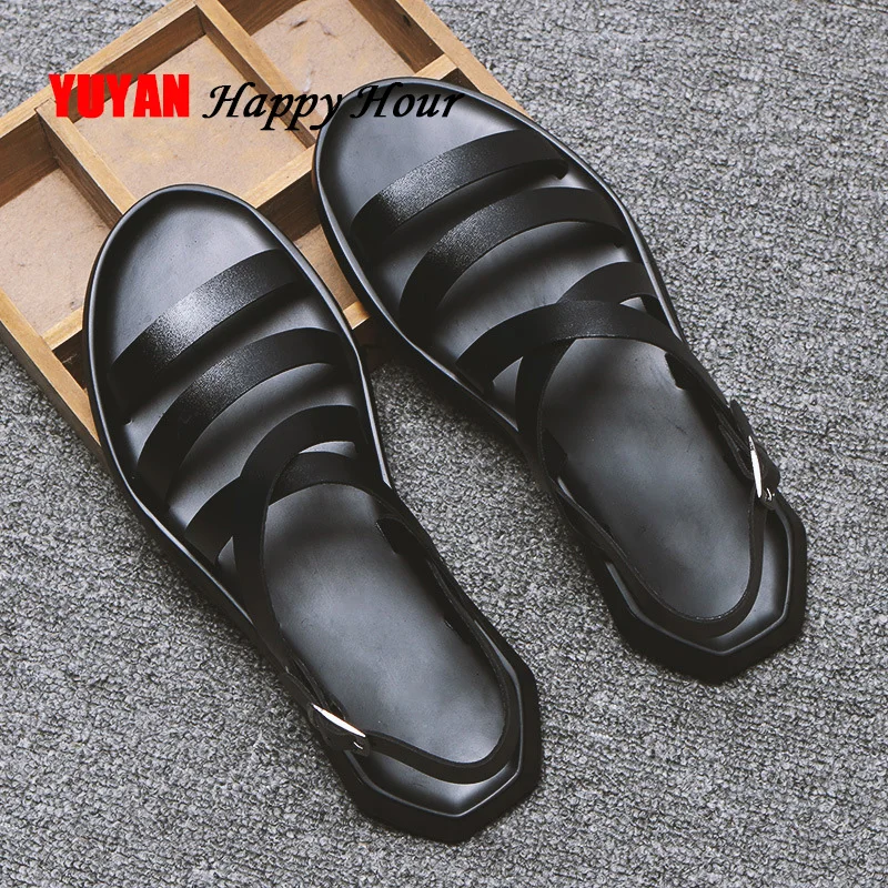 Mens Sandals Leather Men Summer Shoes 2019 Flat Beach Male Black White Ka1151 huismerk kopen in de aanbieding Mens Sandals Leather Men Summer Shoes 2019 Flat Beach Male Black White Ka1151 huismerk kopen in de aanbieding