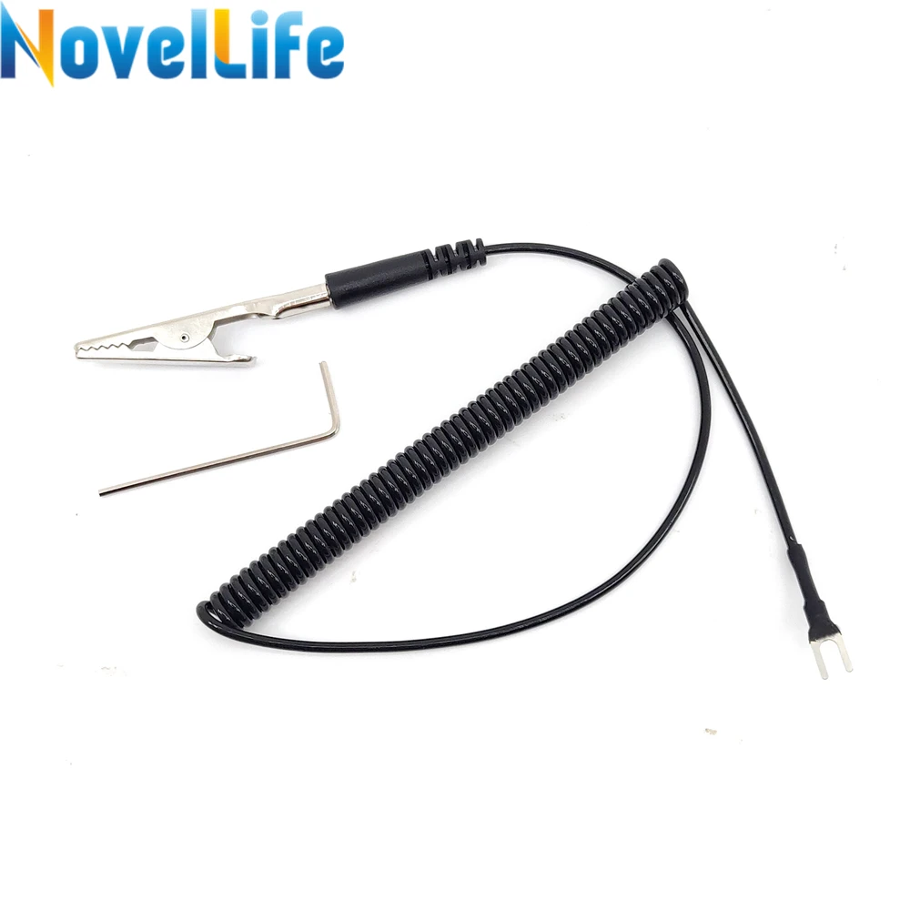 Cable clamp 1.5 Meter Anti static Spring Grounding Wire Clamp Earth Cable Alligator Clip to U Terminal for TS100 TS101 Pine64 Soldering Iron