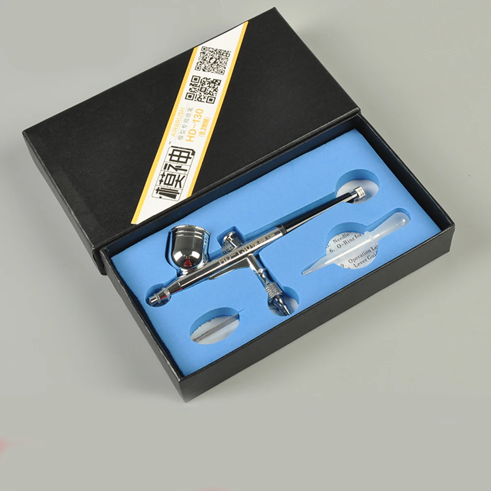 

Gravity Feed Dual-Action Airbrush Kit Set 0.2/0.3/0.5mm Nozzle Paint Sprayer Tool Air Brush Gun for Model Art Painting