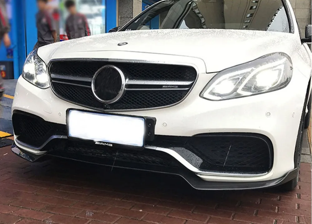 W212 углеродного волокна переднего бампера для губ сплиттер спойлер для Benz w212 e63 автомобильные аксессуары