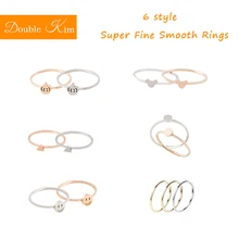 Супер тонкие гладкие кольца из титановой нержавеющей стали, образец стиля, Модные женские ювелирные изделия, свадебные, Обручальные, вечерние, подарок