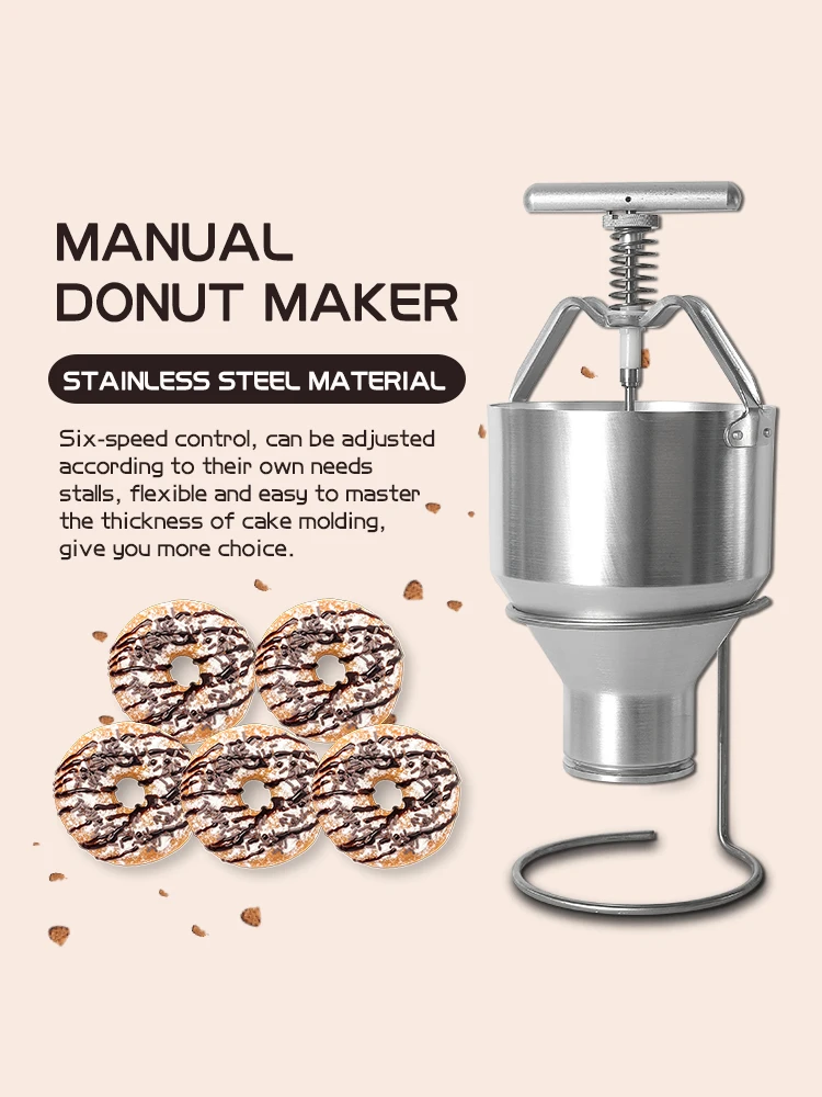 ITOP 2.5L Donut Maker Stainless Steel Waffle Dispenser Donut Mould Snack Machine Adjustment Size Food Processor