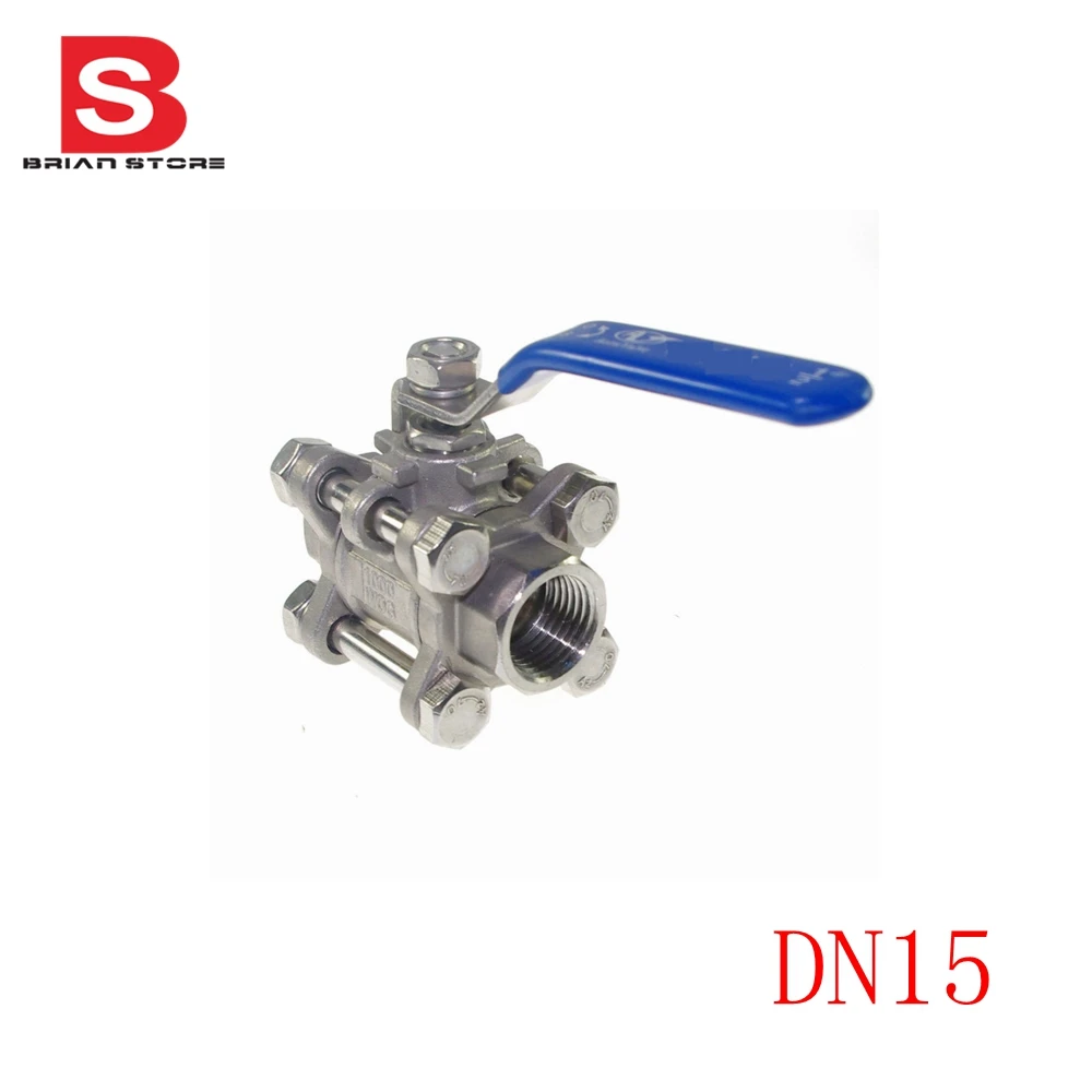 DN15 G1/2 &quotЖенский 3 Piece Полный порты 304 нержавеющая сталь шаровой клапан|steel ball valve|ball