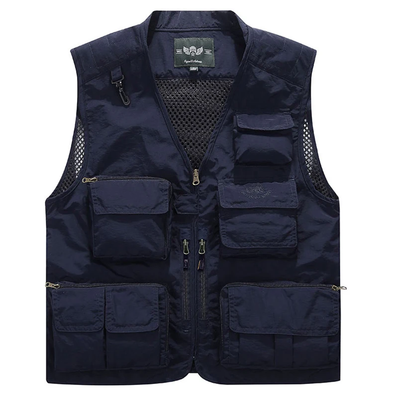 

Summer Vest Men Multipocket Photographer Vests Sleeveless Jacket Men Vest Breathable Casual Waistcoat Plus Size Chaleco Hombre