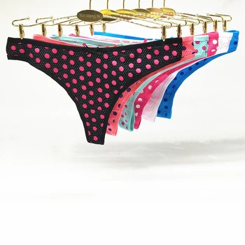 

Pack of 12 Dotted Low Rise Cotton Thong Spandex Lady Panties Sexy Women Underwear Lady G-string Girl Stretch T-back Hot Lingerie