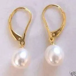 

yellow 18K GP white natural pearl earring 4.28