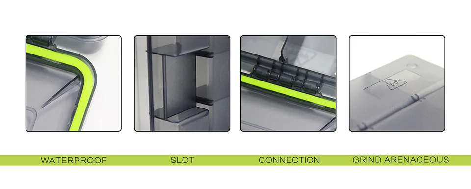 Рыболовная коробка, коробка для рыболовных снастей, съемная коробка для хранения приманки, высокая емкость, красный/зеленый, водонепроницаемый, хорошая воздухонепроницаемость