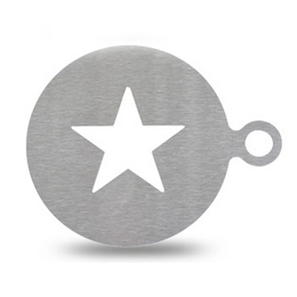 Coffee Pattern Template Stainless Steel Cappuccino Plate Gadgets(Star) As Shown | Дом и сад
