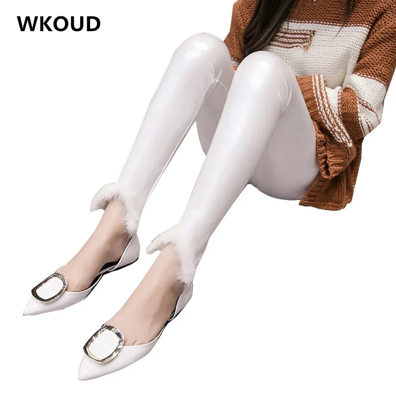 Женские зимние брюки WKOUD однотонные облегающие брюки-карандаш с высокой талией