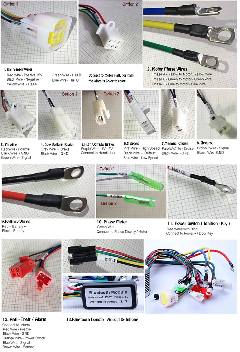 Cheap 96V 50A 800W- 1000W BLDC Controller YKZ9650EG For Electric Scooter Motor